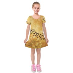 Wonderful Vintage Design With Floral Elements Kids  Short Sleeve Velvet Dress by FantasyWorld7