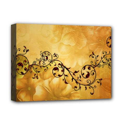 Wonderful Vintage Design With Floral Elements Deluxe Canvas 16  X 12  (stretched)  by FantasyWorld7