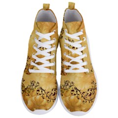 Wonderful Vintage Design With Floral Elements Men s Lightweight High Top Sneakers by FantasyWorld7