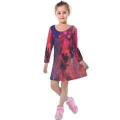 Desert Dreaming Kids  Long Sleeve Velvet Dress by ArtByAng