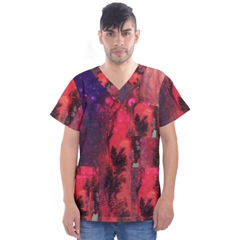 Desert Dreaming Men s V-neck Scrub Top by ArtByAng