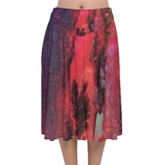 Desert Dreaming Velvet Flared Midi Skirt by ArtByAng