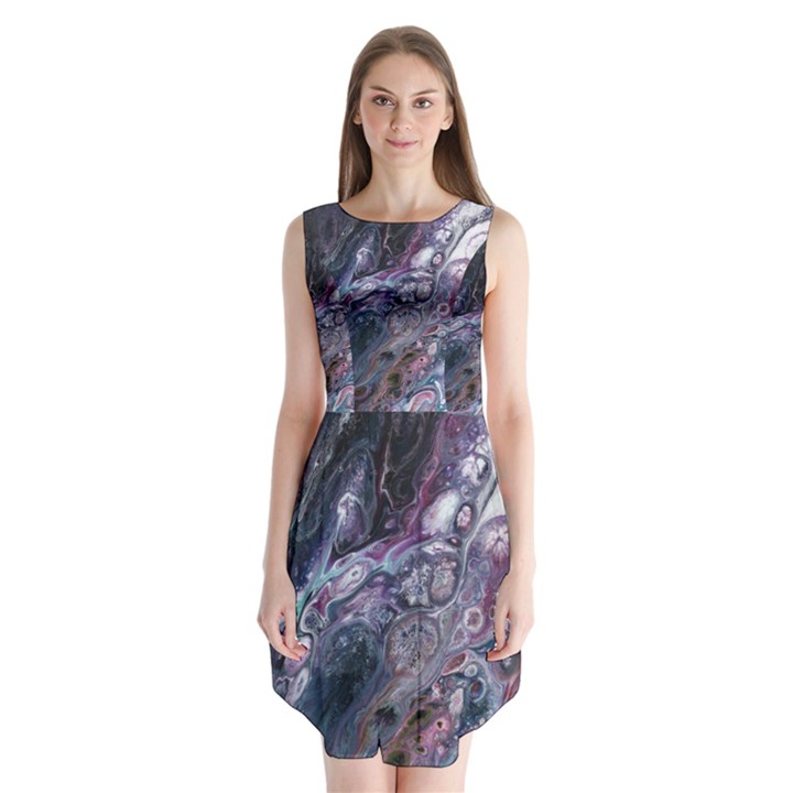 Planetary Sleeveless Chiffon Dress  