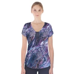 Planetary Short Sleeve Front Detail Top by ArtByAng