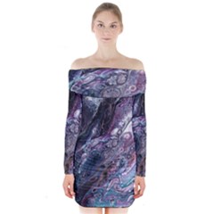 Planetary Long Sleeve Off Shoulder Dress by ArtByAng