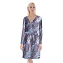 Planetary Long Sleeve Velvet Front Wrap Dress View1