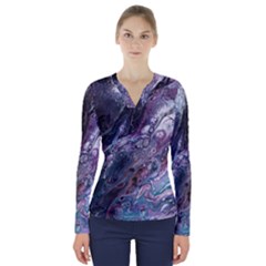 Planetary V-neck Long Sleeve Top by ArtByAng