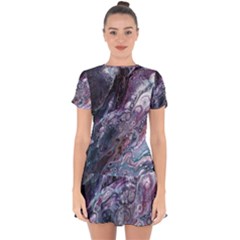 Planetary Drop Hem Mini Chiffon Dress by ArtByAng