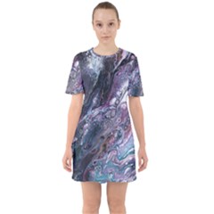 Planetary Sixties Short Sleeve Mini Dress by ArtByAng