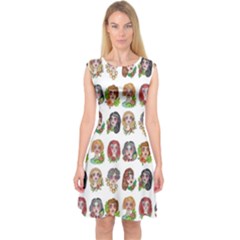 All The Petty Ladies Capsleeve Midi Dress by ArtByAng