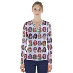 All The Petty Ladies V-neck Long Sleeve Top by ArtByAng