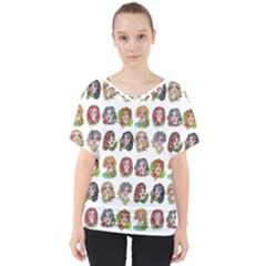 All The Petty Ladies V-neck Dolman Drape Top by ArtByAng