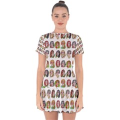 All The Petty Ladies Drop Hem Mini Chiffon Dress by ArtByAng