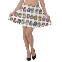 All The Petty Ladies Velvet Skater Skirt by ArtByAng