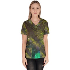 Deep In The Reef Women s V-neck Scrub Top by ArtByAng