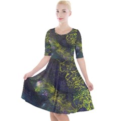 Deep In The Reef Quarter Sleeve A-line Dress by ArtByAng