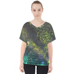 Deep In The Reef V-neck Dolman Drape Top by ArtByAng