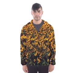 Field Of Yellow Flowers Hooded Windbreaker (men) by bloomingvinedesign