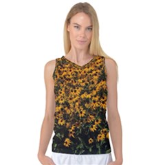 Field Of Yellow Flowers Women s Basketball Tank Top by bloomingvinedesign