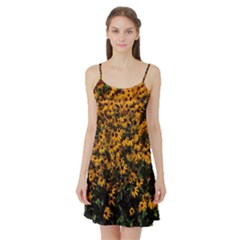 Field Of Yellow Flowers Satin Night Slip by bloomingvinedesign