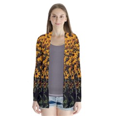 Field Of Yellow Flowers Drape Collar Cardigan by bloomingvinedesign