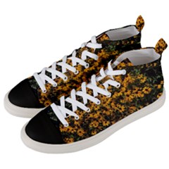 Field Of Yellow Flowers Men s Mid-top Canvas Sneakers by bloomingvinedesign