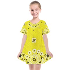 Grunge Yellow Bandana Kids  Smock Dress by dressshop