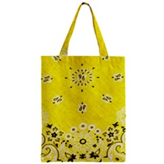 Grunge Yellow Bandana Zipper Classic Tote Bag by dressshop