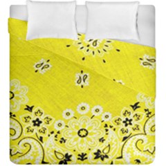 Grunge Yellow Bandana Duvet Cover Double Side (king Size) by dressshop