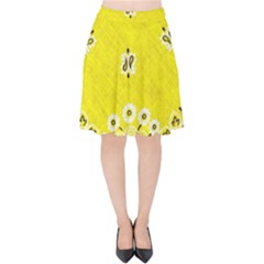 Grunge Yellow Bandana Velvet High Waist Skirt by dressshop