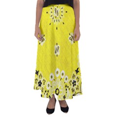 Grunge Yellow Bandana Flared Maxi Skirt by dressshop