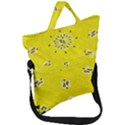 Grunge Yellow Bandana Fold Over Handle Tote Bag View1