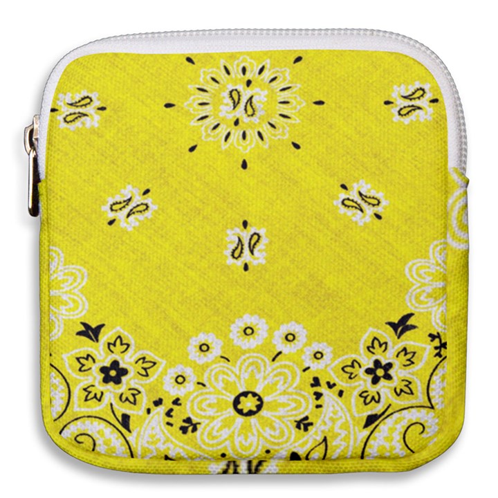 Grunge Yellow Bandana Mini Square Pouch