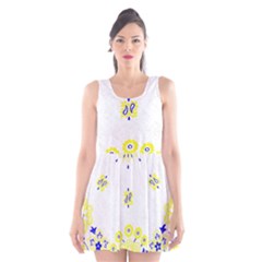 Faded Yellow Bandana Scoop Neck Skater Dress