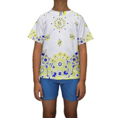 Faded Yellow Bandana Kids  Short Sleeve Swimwear by dressshop