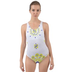 Faded Yellow Bandana Cut-out Back One Piece Swimsuit by dressshop