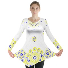 Faded Yellow Bandana Long Sleeve Tunic  by dressshop