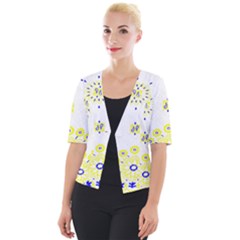 Faded Yellow Bandana Cropped Button Cardigan by dressshop