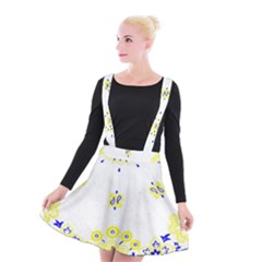 Faded Yellow Bandana Suspender Skater Skirt by dressshop