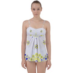 Faded Yellow Bandana Babydoll Tankini Set by dressshop