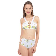 Faded Yellow Bandana Cage Up Bikini Set by dressshop