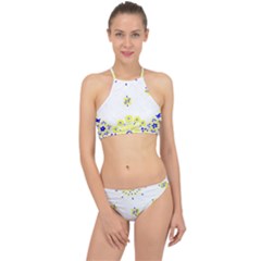 Faded Yellow Bandana Racer Front Bikini Set by dressshop