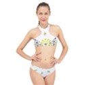 Faded Yellow Bandana High Neck Bikini Set View1