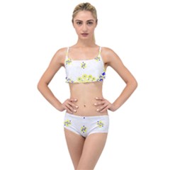 Faded Yellow Bandana Layered Top Bikini Set by dressshop