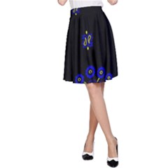 Blue Yellow Bandana A-line Skirt by dressshop