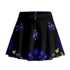 Blue Yellow Bandana Mini Flare Skirt by dressshop