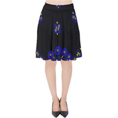 Blue Yellow Bandana Velvet High Waist Skirt by dressshop