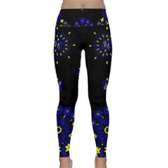 Blue Yellow Bandana Lightweight Velour Classic Yoga Leggings by dressshop