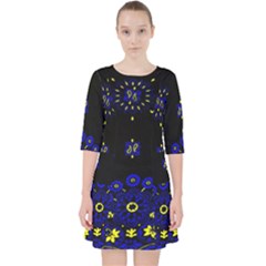 Blue Yellow Bandana Pocket Dress by dressshop