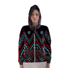 Blue And Red Bandana Hooded Windbreaker (Women)